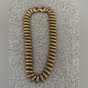 ERWIN PEARL Signed Vintage 1980's Matte Gold Modern Statement Collar Necklace